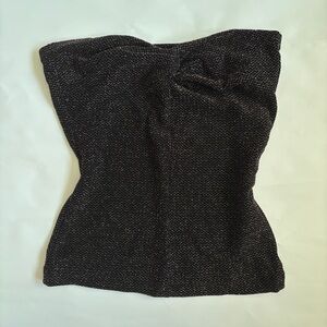 Dark brown/black Sparkly Strapless bandeau Top